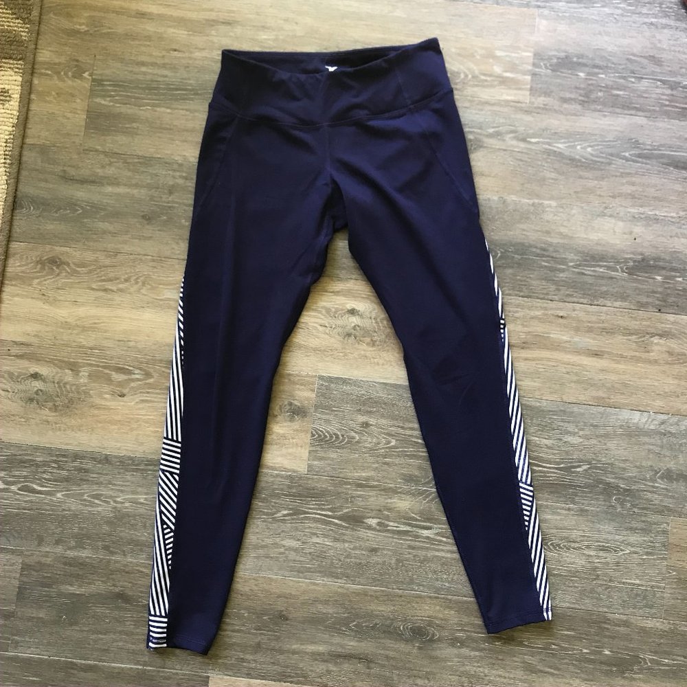 Old Navy Active Blue and White Striped Legging